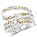 0.83 Carat Genuine Yellow Diamond .925 Sterling Silver Ring