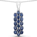 10.40 Carat Genuine Blue Sapphire .925 Sterling Silver 3 Piece Jewelry Set (Ring, Earrings, and Pendant w/ Chain)