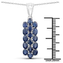 10.40 Carat Genuine Blue Sapphire .925 Sterling Silver 3 Piece Jewelry Set (Ring, Earrings, and Pendant w/ Chain)