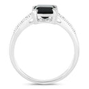 1.91 Carat Genuine Green Tourmaline and White Diamond 14K White Gold Ring