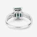 1.91 Carat Genuine Green Tourmaline and White Diamond 14K White Gold Ring