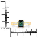 1.19 Carat Genuine Green Tourmaline and White Diamond 14K Yellow Gold Ring