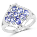 1.53 Carat Genuine Tanzanite .925 Sterling Silver Ring
