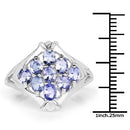 1.53 Carat Genuine Tanzanite .925 Sterling Silver Ring