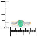 0.82 Carat Genuine Zambian Emerald and White Diamond 10K Yellow Gold Ring