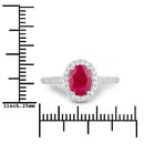 1.73 Carat Genuine Ruby and White Diamond 14K White Gold Ring