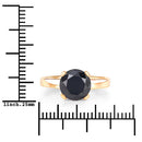3.00 Carat Genuine Black Diamond 14K Yellow Gold Ring