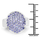 2.00 Carat Genuine Tanzanite .925 Sterling Silver Ring