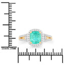 1.65 Carat Genuine Ethiopian Emerald and White Diamond 14K Yellow Gold Ring