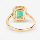 1.62 Carat Genuine Ethiopian Emerald and White Diamond 14K Yellow Gold Ring