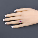 1.52 Carat Genuine Ruby and White Diamond 10K Yellow Gold Ring