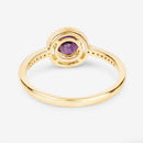 0.92 Carat Genuine Ruby and White Diamond 14K Yellow Gold Ring