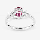 1.22 Carat Genuine Ruby and White Diamond 14K White Gold Ring
