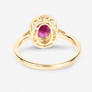 1.83 Carat Genuine Ruby and White Diamond 14K Yellow Gold Ring