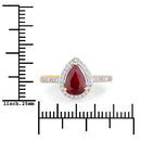 1.25 Carat Genuine Ruby and White Diamond 14K Yellow Gold Ring