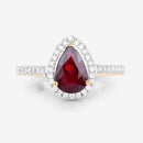 1.25 Carat Genuine Ruby and White Diamond 14K Yellow Gold Ring