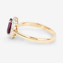 1.30 Carat Genuine Ruby and White Diamond 14K Yellow Gold Ring