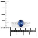 1.01 Carat Genuine Blue Sapphire and White Diamond 14K White Gold Ring