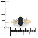 1.50 Carat Genuine Blue Sapphire and White Diamond 14K Yellow Gold Ring