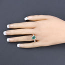 1.62 Carat Genuine Zambian Emerald and White Diamond 14K Yellow Gold Ring