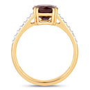2.20 Carat Genuine Ruby and White Diamond 14K Yellow Gold Ring