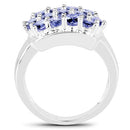 2.21 Carat Genuine Tanzanite .925 Sterling Silver Ring