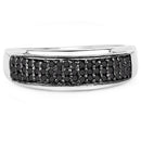 0.29 Carat Genuine Black Diamond .925 Sterling Silver Ring