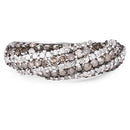 1.25 Carat Genuine Champagne Diamond & White Diamond .925 Sterling Silver Ring