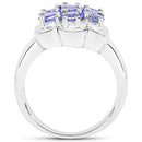 1.19 Carat Genuine Tanzanite .925 Sterling Silver Ring
