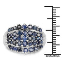 2.70 Carat Genuine Blue Sapphire .925 Sterling Silver Ring
