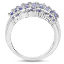 2.35 Carat Genuine Tanzanite .925 Sterling Silver Ring