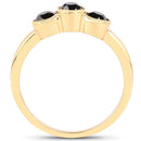 1.16 Carat Genuine Black Diamond .925 Sterling Silver Ring
