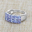 2.55 Carat Genuine Tanzanite .925 Sterling Silver Ring