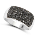 1.21 Carat Genuine Black Diamond .925 Sterling Silver Ring