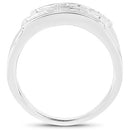 0.70 Carat Genuine White Sapphire .925 Sterling Silver Ring