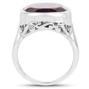 9.00 Carat Genuine Amethyst .925 Sterling Silver Ring