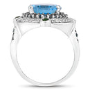 5.84 Carat Genuine Multi Stones .925 Sterling Silver Ring