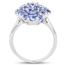 2.79 Carat Genuine Tanzanite .925 Sterling Silver Ring