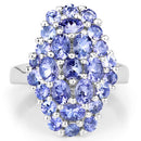 2.79 Carat Genuine Tanzanite .925 Sterling Silver Ring