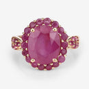 5.09 Carat Glass Filled Ruby and Ruby .925 Sterling Silver Ring