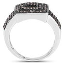 0.42 Carat Genuine Champagne Diamond .925 Sterling Silver Ring