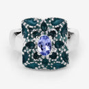 0.44 Carat Genuine Tanzanite .925 Sterling Silver Ring