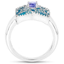 0.44 Carat Genuine Tanzanite .925 Sterling Silver Ring