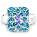 0.44 Carat Genuine Tanzanite .925 Sterling Silver Ring
