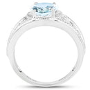 2.25 Carat Genuine Aquamarine .925 Sterling Silver Ring