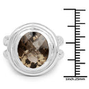 6.59 Carat Genuine Smoky Quartz .925 Sterling Silver Ring