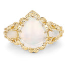 14K Yellow Gold Plated 3.26 Carat Genuine Ethiopian Opal .925 Sterling Silver Ring