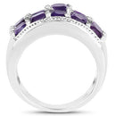 2.80 Carat Genuine Amethyst .925 Sterling Silver Ring