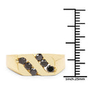 14K Yellow Gold Plated 0.60 Carat Genuine Black Diamond .925 Sterling Silver Ring
