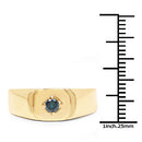 14K Yellow Gold Plated 0.20 Carat Genuine Blue Diamond .925 Sterling Silver Ring